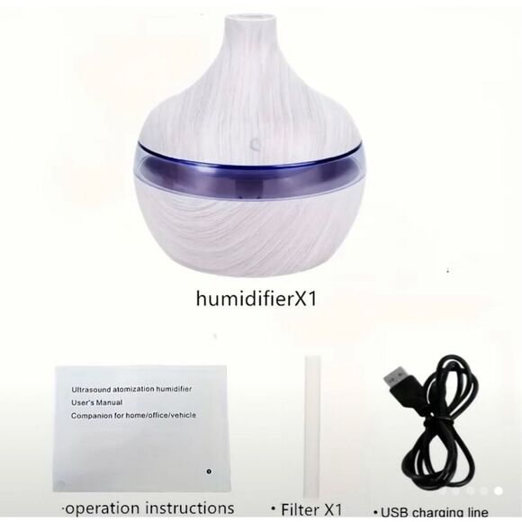 White Wood Grain Touch-Activated Humidifier‎ - USB - Picture 7 of 7